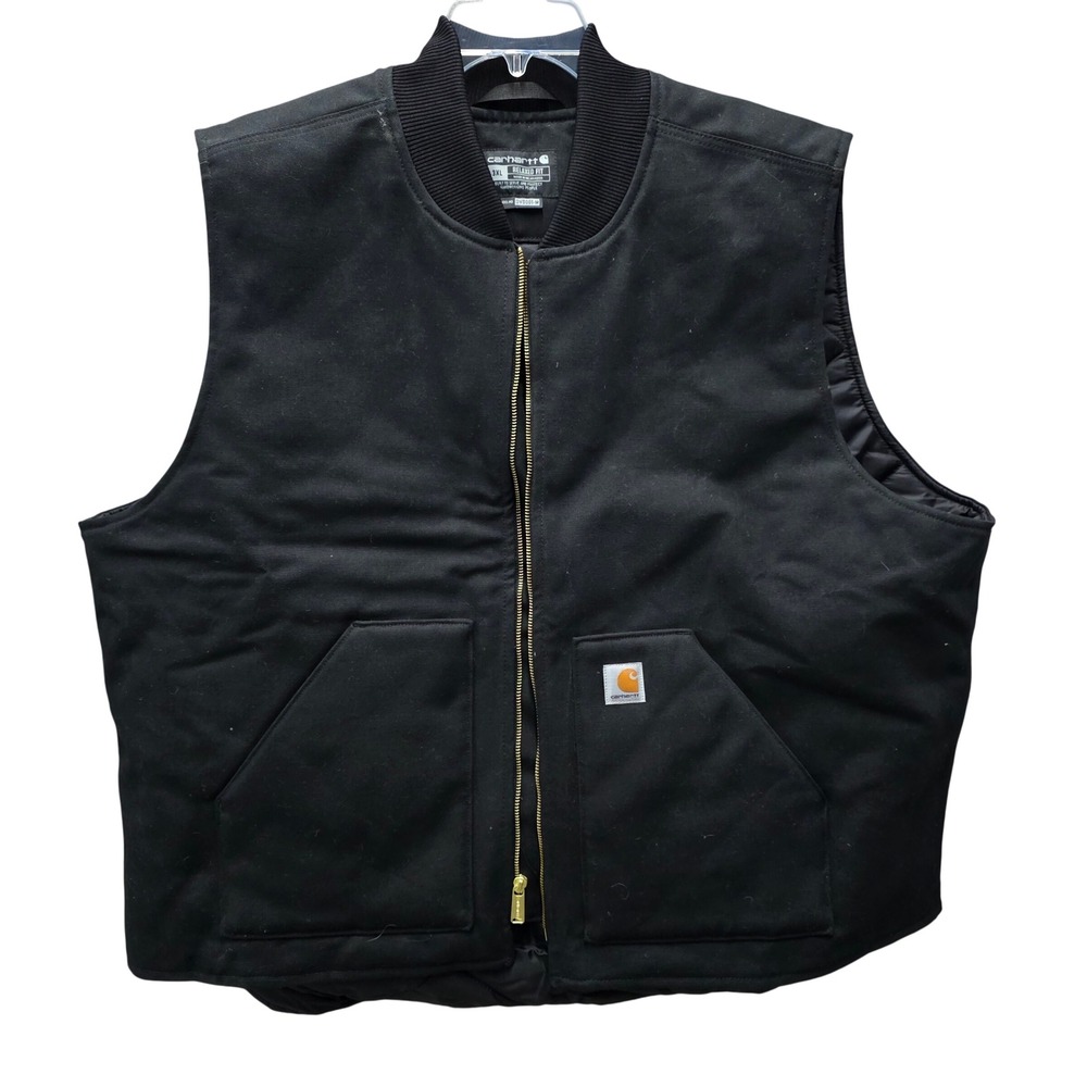 Carhartt Relaxed Fit Duck Vest Black Mens 3XL OV0001-M Canvas Workwear Utility
